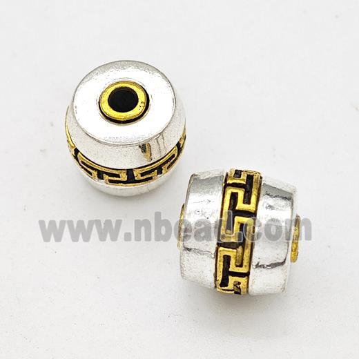 Tibetan Style Alloy Barrel Beads Antique Silver Gold