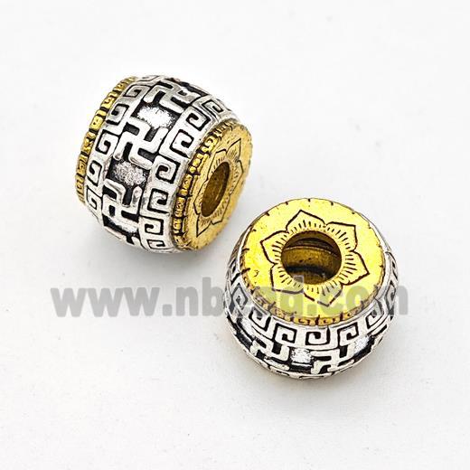 Tibetan Style Alloy Rondelle Beads Antique Silver Gold Large Hole