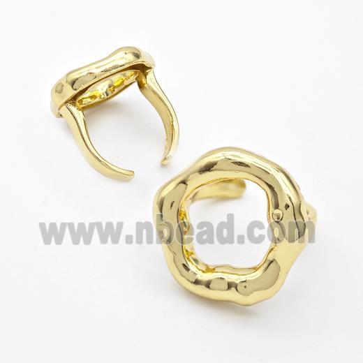 Copper Rings Flower Gold Plated