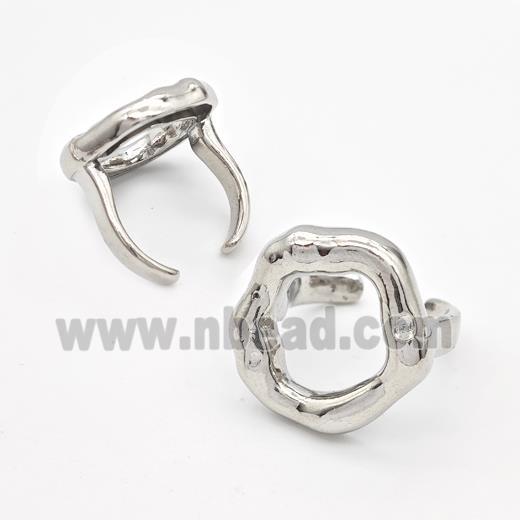 Copper Rings Flower Platinum Plated