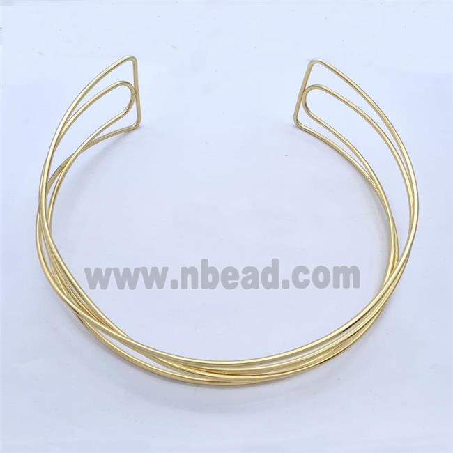 Copper Wire Collar Necklace Gold Plated