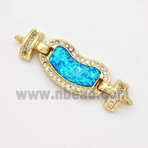 Copper Connector Pave Fire Opal Zirconia 18K Gold Plated