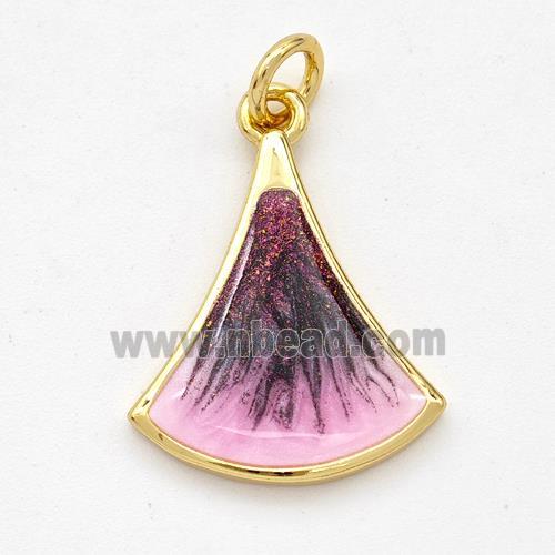 Copper Leaf Pendant Painted 18K Gold Plated