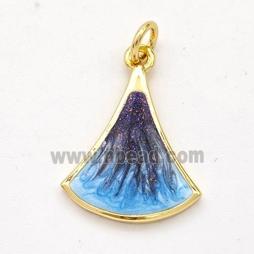 Copper Leaf Pendant Painted 18K Gold Plated