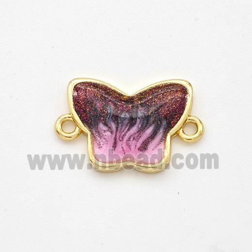 Copper Butterfly Connector Painted 18K Gold Plated