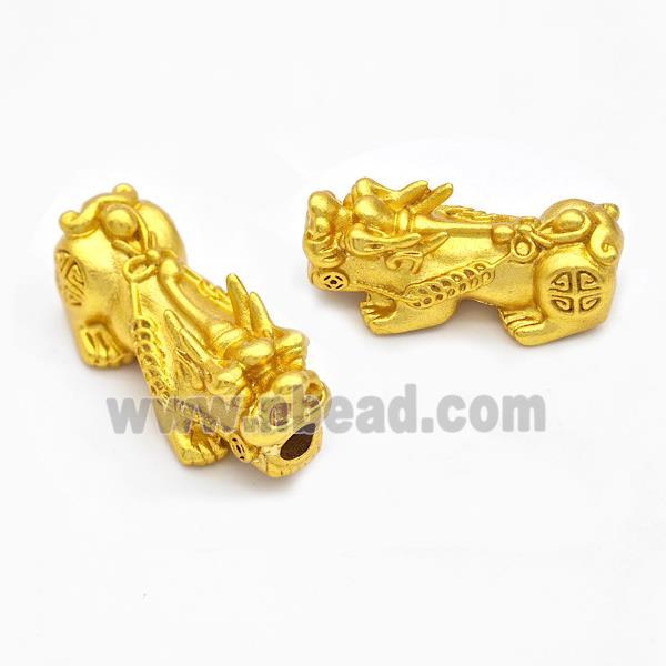 Copper Pixiu Charms Beads Large Hole Gold Plated