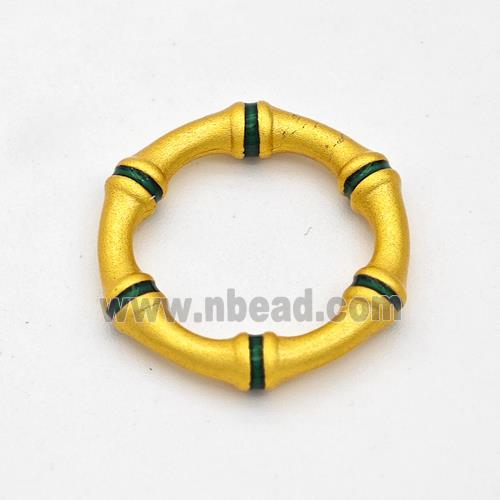 Copper Circle Connector Painted Bamboo Gold Plated