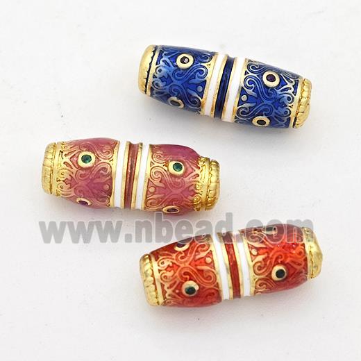 Copper Rice Beads Pave Zirconia Painted Gold Plated Mixed