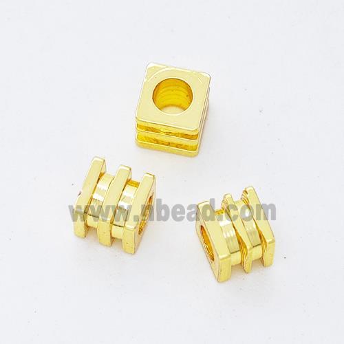 Copper Cube Beads Gold Plated