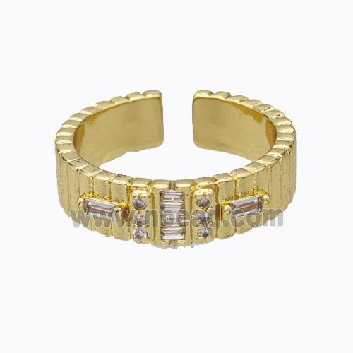 Copper Ring Micropave Zirconia Gold Plated