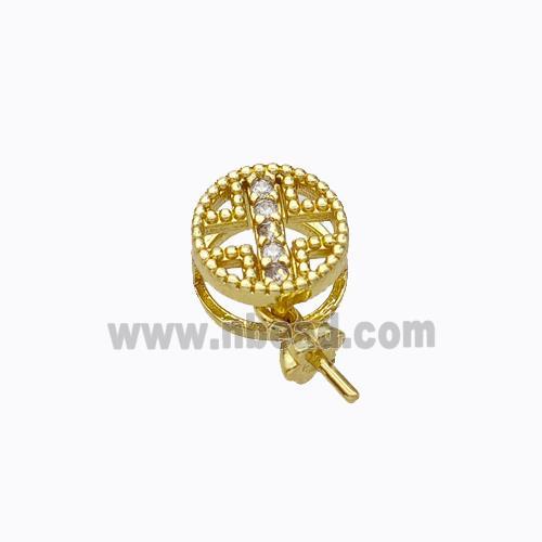 Copper Bail Pave Zirconia Gold Plated