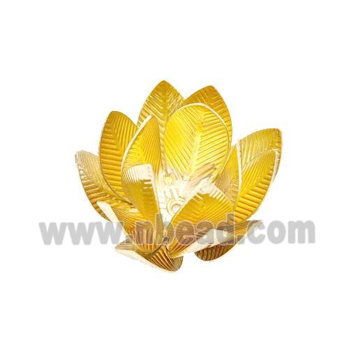 Copper Lotus Beads Flower Gold Plated