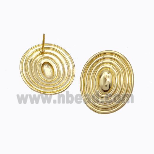 Copper Stud Earrings Rebirth Gold Plated