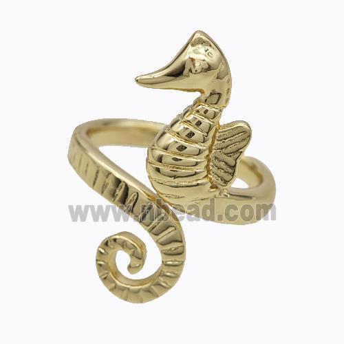 Copper Seahorse Rings Gold Plated