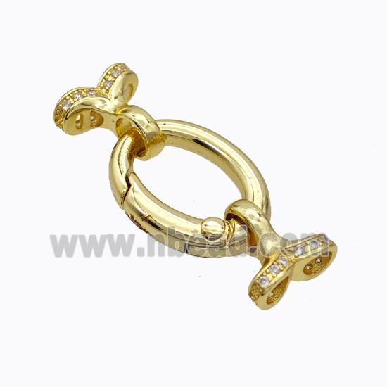 Copper Clasp For Necklace Cordend Pave Zirconia Gold Plated