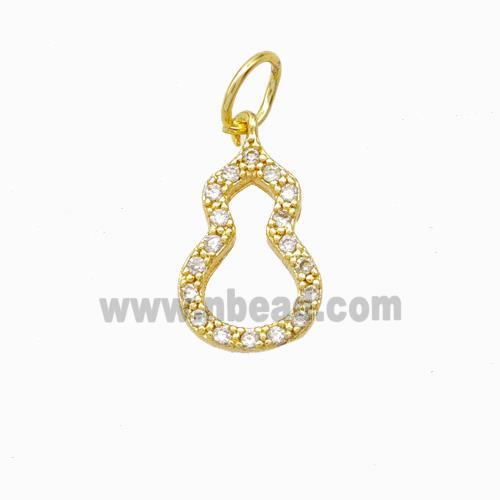 Copper Gourd Pendant Pave Zirconia Gold Plated