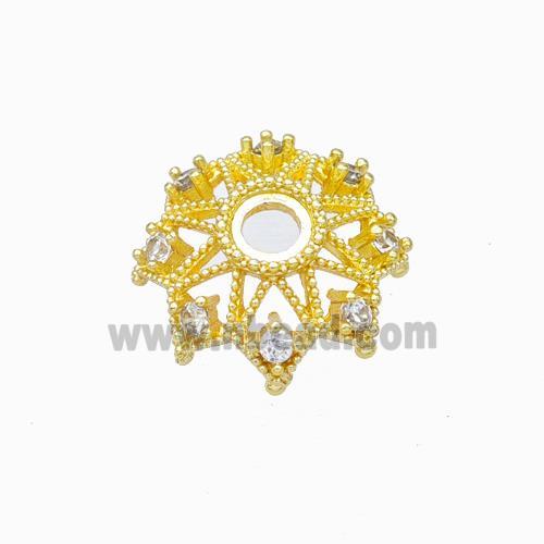 Copper Beadcaps Micropave Zirconia Gold Plated