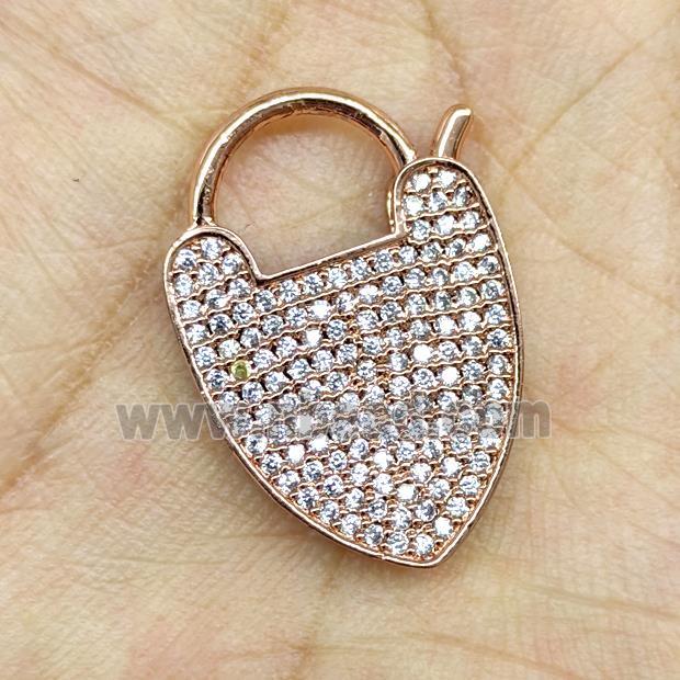 Copper Arrowhead Clasp Micropave Zirconia Rose Gold