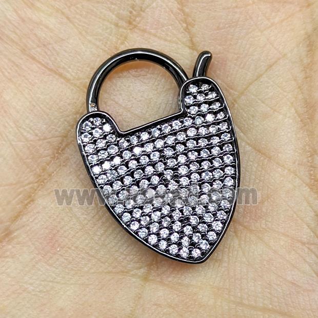 Copper Arrowhead Clasp Micropave Zirconia Black Plated