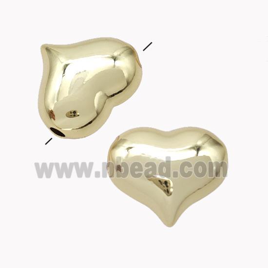 Copper Heart Beads Gold Plated