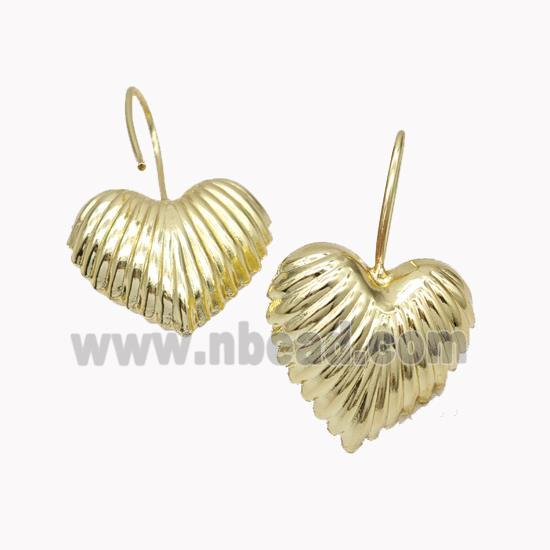 Copper Heart Hook Earrings Gold Plated