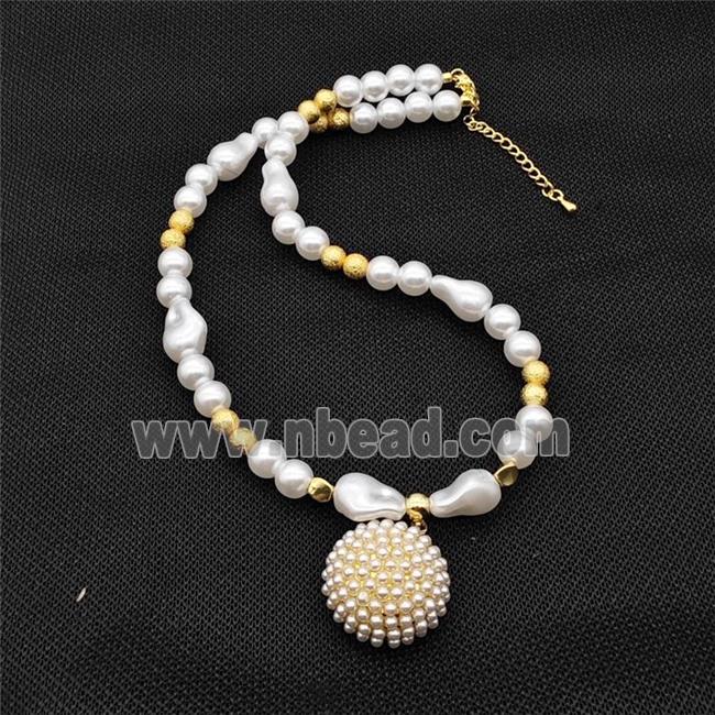 Pearlized ABS Resin Sun Necklace