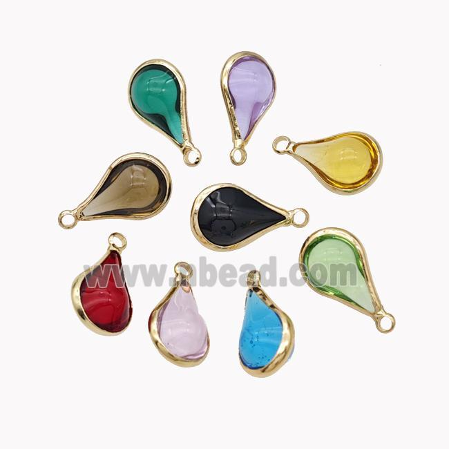 Crystal Glass Teardrop Pendant Mixed Color