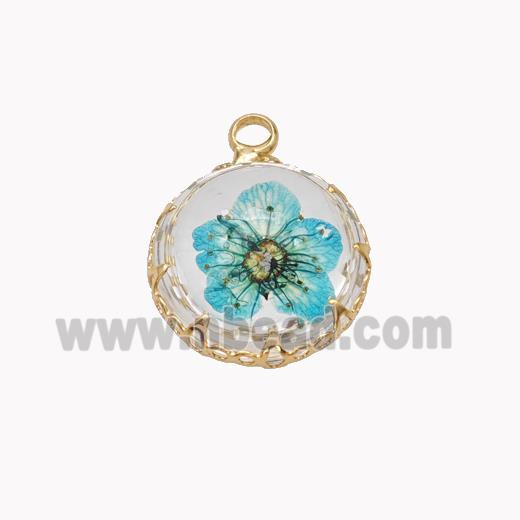 Acrylic Flower Pendant Gold Plated