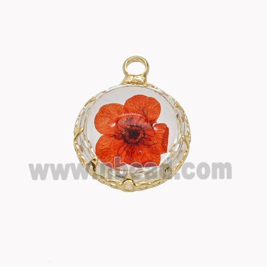 Acrylic Flower Pendant Gold Plated