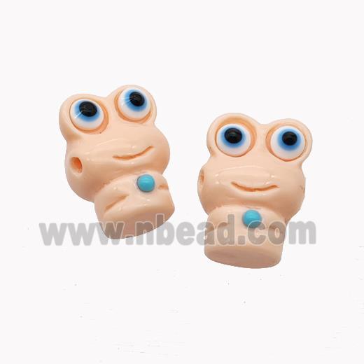 Salmon Resin Frog Beads