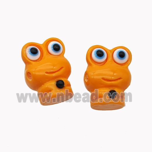 Orange Resin Frog Beads