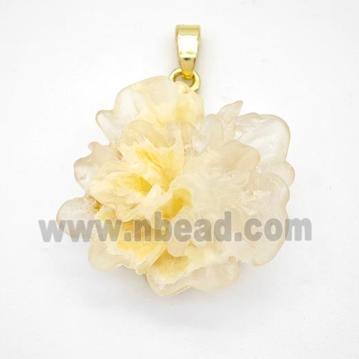 Yellow Resin Flower Pendant