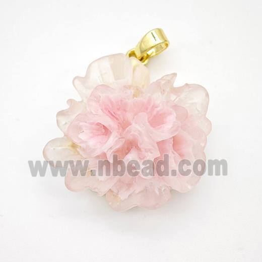 Pink Resin Flower Pendant