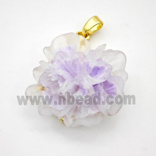 Lavender Resin Flower Pendant