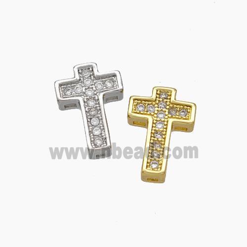 Copper Cross Beads Micropave Zirconia Mixed