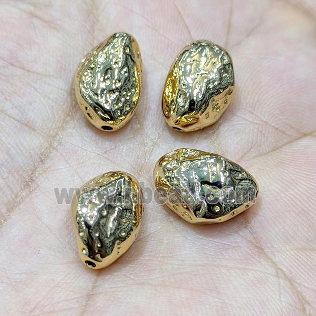 Copper Nugget Beads Freeform 14K Gold Plated