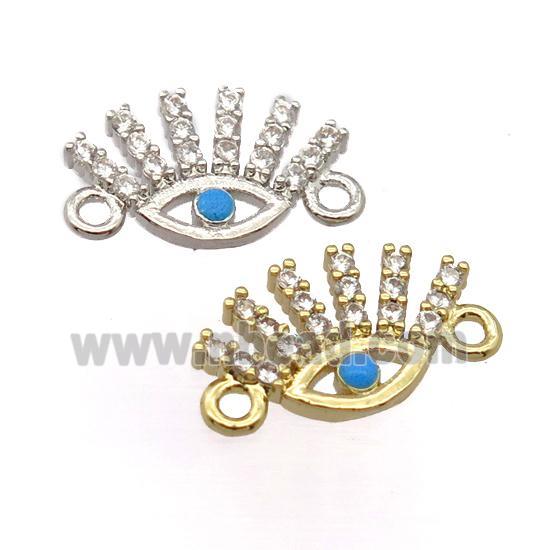 copper eye connector pave zircon, mixed