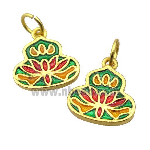 alloy pendant with enamel, gold plated