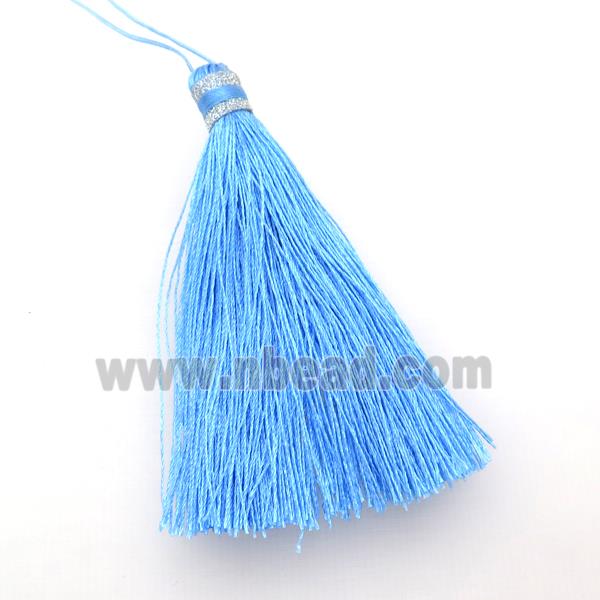 blue Nylon wire tassel pendants