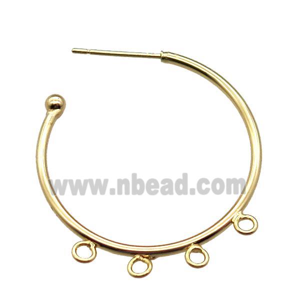 copper hoop earring, gold plated