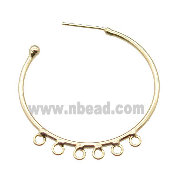 copper hoop earring, gold plated