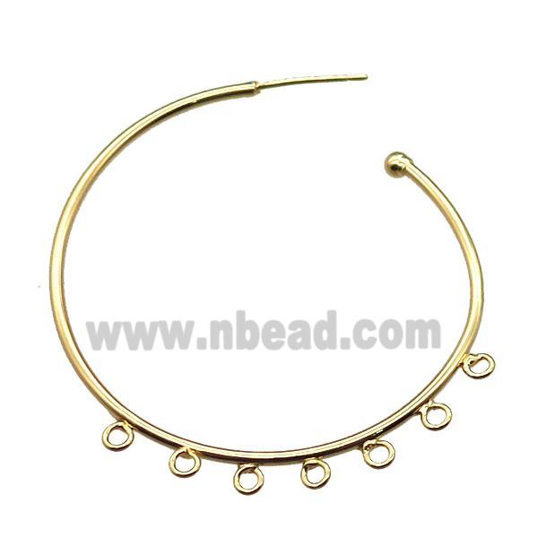 copper hoop earring, gold plated