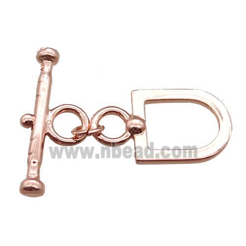 copper toggle clasp, rose gold