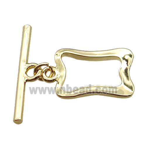 copper toggle clasp, gold plated