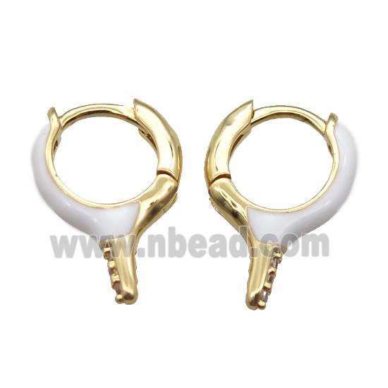 copper hoop Earrings with Enameling, gold plated