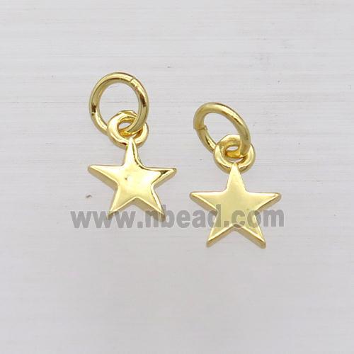 copper star pendant, gold plated