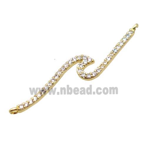 copper pendant pave zircon, gold plated