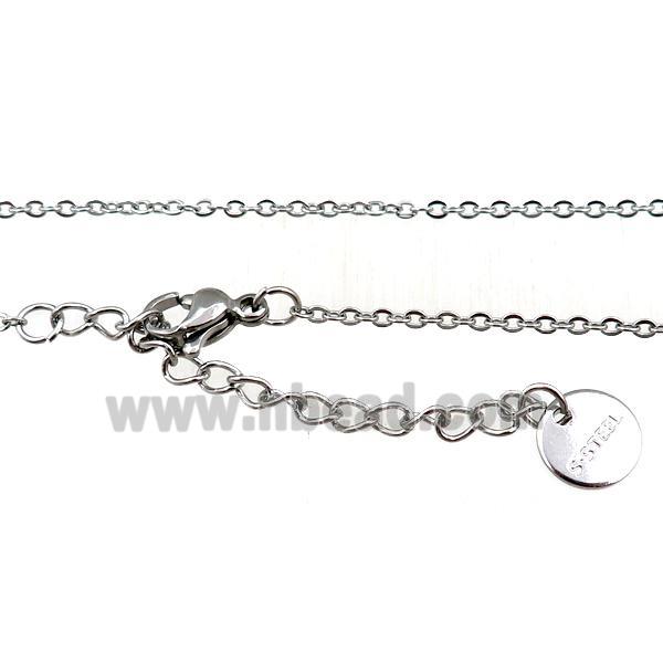 Stainless Steel necklace, platinum plated