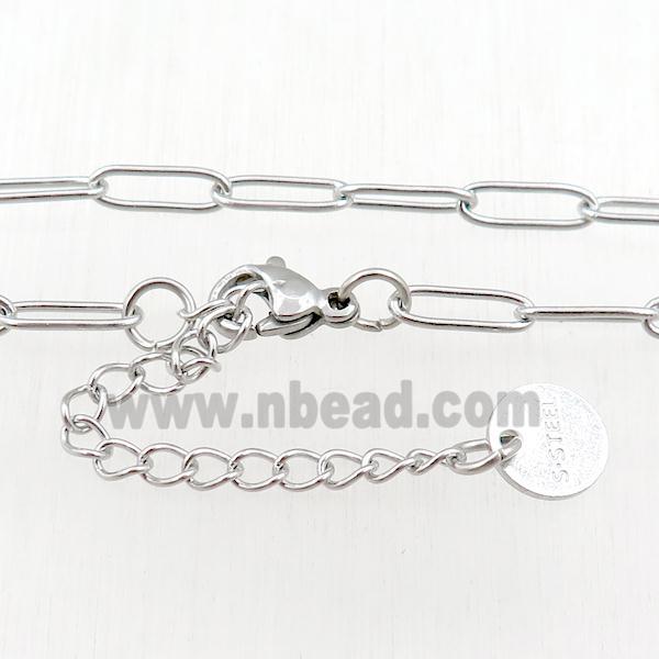 Stainless Steel necklace, platinum plated