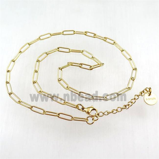 Stainless Steel necklace, gold plated